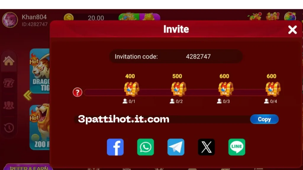 3 Patti Hot Refer Bonus