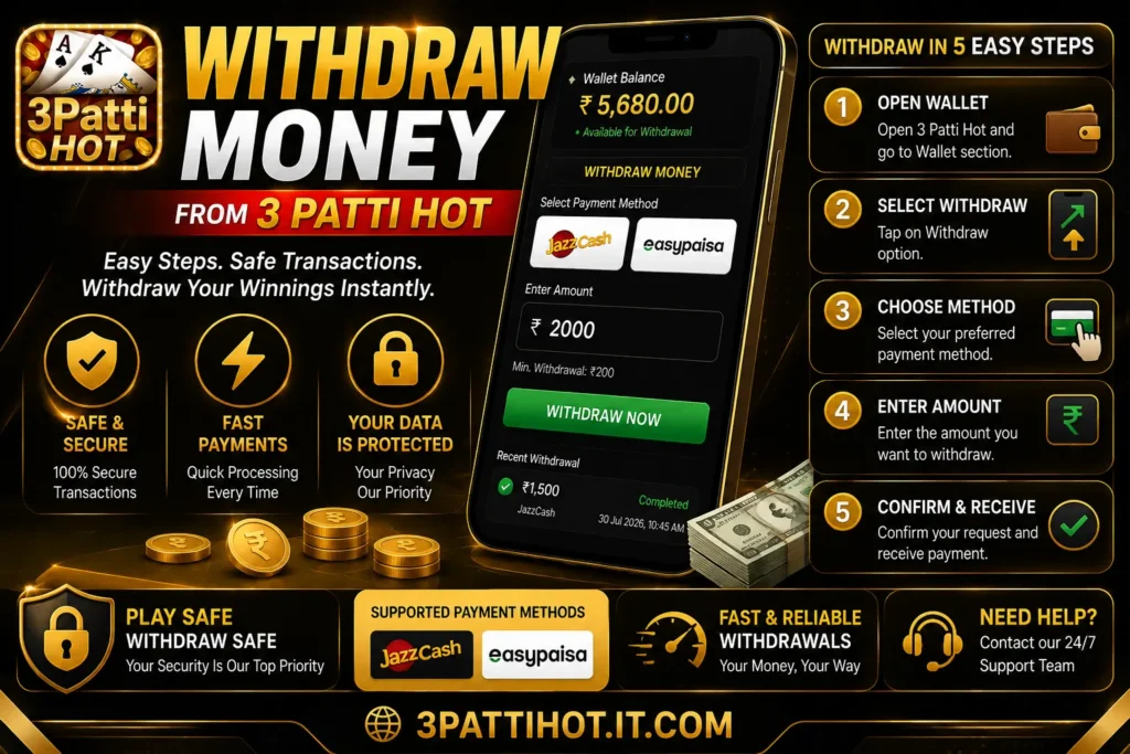 Withdraw Money in 3 Patti Hot (Guide)