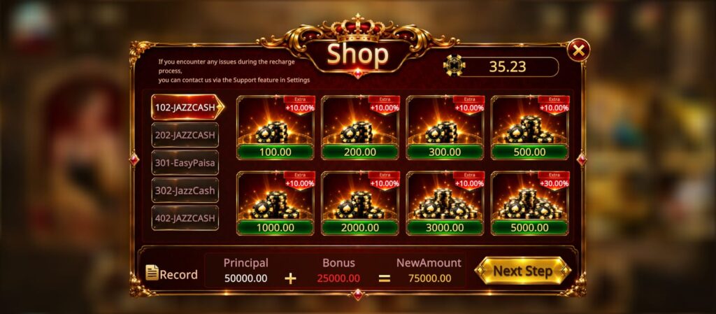 Taj Club Game Deposit Money